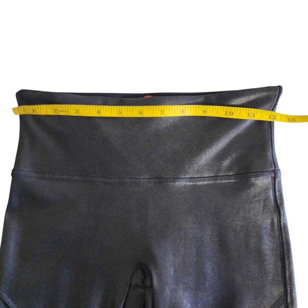SPANX Womens Faux Leather Motto Leggings Size Small Black Compression Edgy Biker - Picture 10 of 14